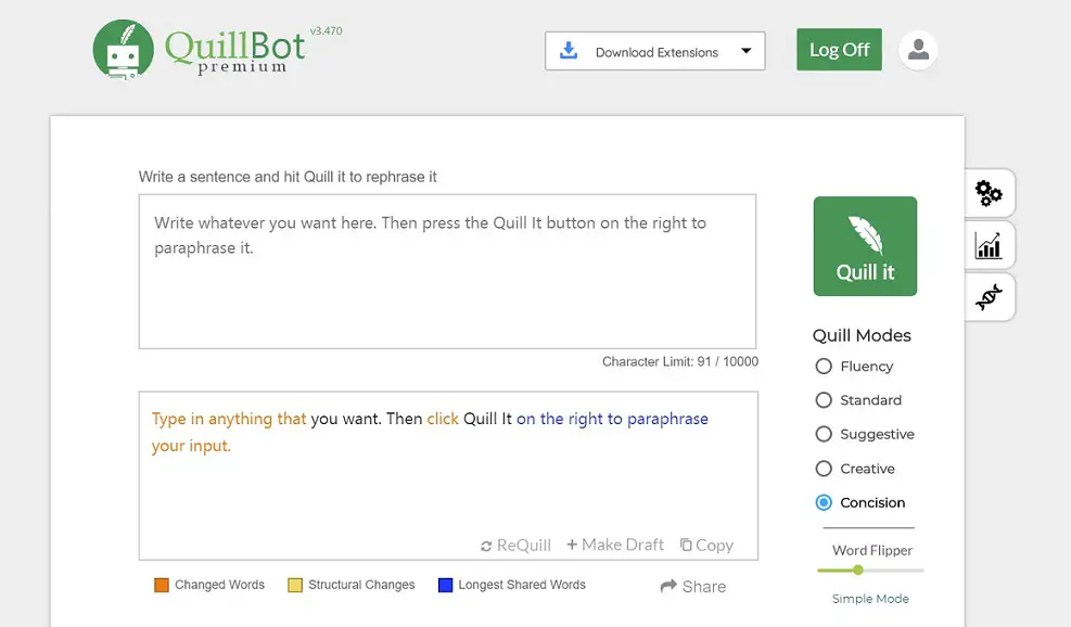 quillbot online paraphrasing tool